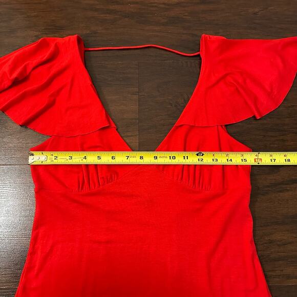 Armani Exchange red low back midi dress size L - Picture 10 of 11